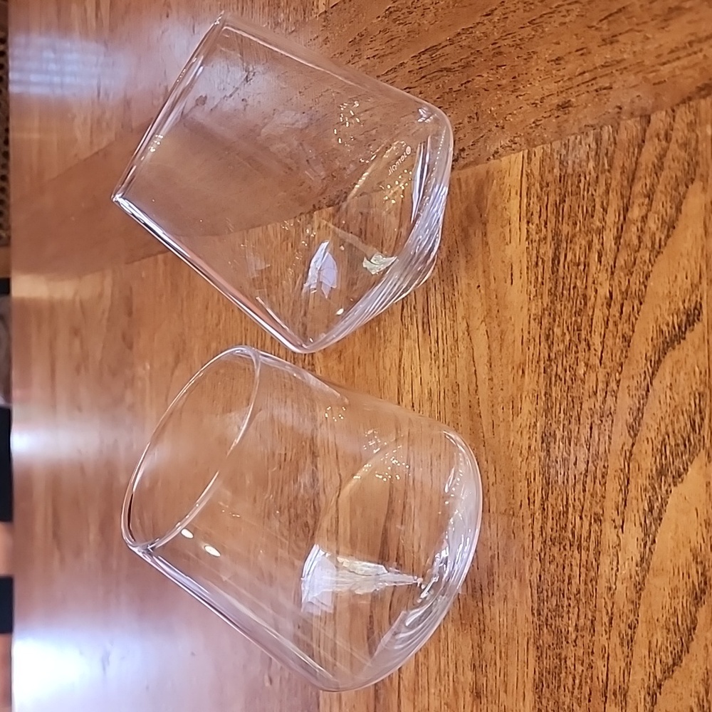 Wine or Whiskey hand blown roller glasses (set of two)
